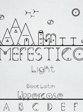 F0004英文字体格式PS素材LOGO海报平面设计 卡通简笔画图形字体