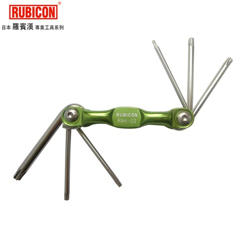 RUBICON原装日本罗宾汉RAH-02折合式6合1梅花星型螺丝批有孔改锥