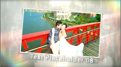 绚丽浪漫光斑背景婚纱照电子相册mv婚礼暖场开场ae片头模板