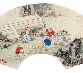 艺术微喷 吴光宇(1908-1970) 婴戏图 (2)50x24厘米