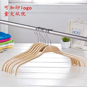 亮光上油竹木衣架无痕韩版服装店简易衣挂防滑条胶合木夹板衣撑