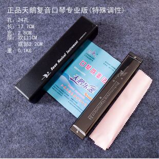 正品天鹅专业级24孔A调A升C升D升F升G升全调复音演奏口琴乐器包邮