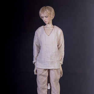 Ringdoll官服 米白棉麻长袖家居服套装 RC70-51 RD SD BJD叔娃衣