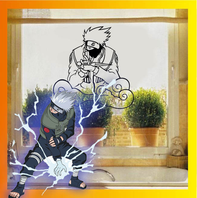 火影忍者 卡卡西 周边 贴纸 diy 环保 磨砂 墙贴 贴画 车贴 海报