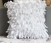 白色立体叶子抱枕婚庆装 靠背电影院酒吧抱枕 饰背景抱枕婚纱店软装