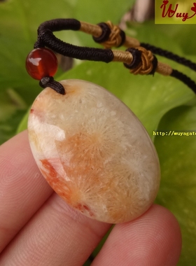 天然原矿珊瑚玉旦吊坠女复古百搭