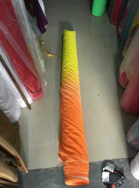 舞蹈服装布料，橙色渐变黄100d雪纺布料，蓝绿黄渐变100d雪纺布料