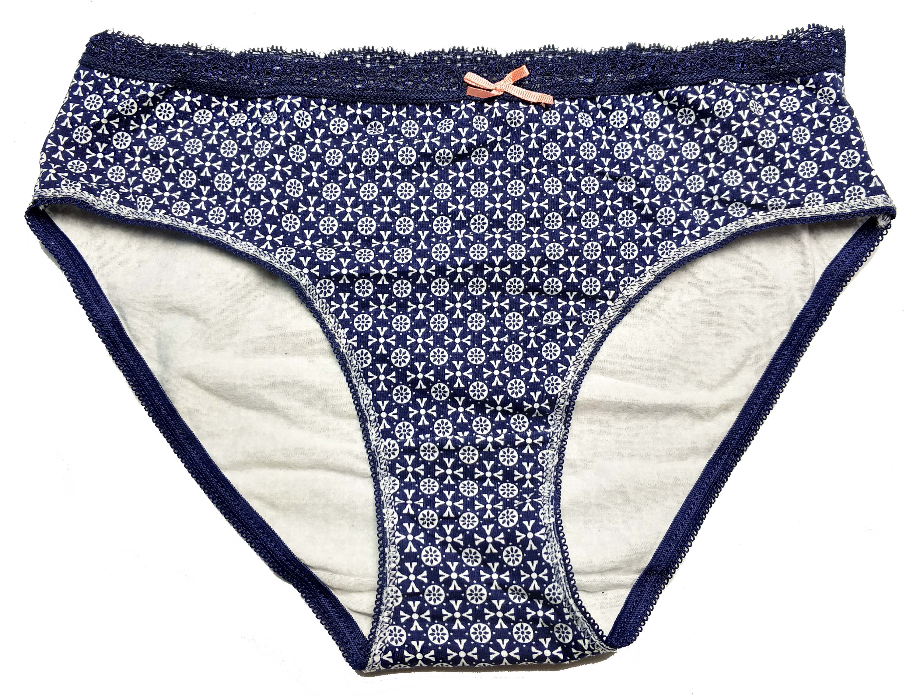 女士蓝色雪花全棉三角内裤