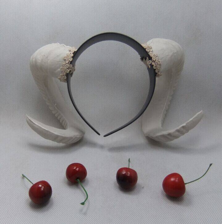 纯手工动漫 羊角发箍 发卡森女头箍 发饰 拍照道具白羊座直接佩戴