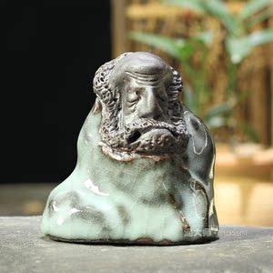 龙泉青瓷 茶壶 功夫茶具 陈卫武 精品纯手工 茶宠 天禅达摩 摆件
