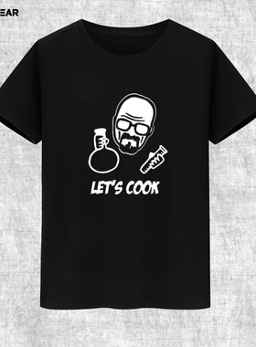 攀威 绝命毒师周边Breaking Bad Q版老白 LET'S COOK短袖t恤男女