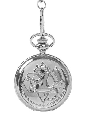 大号动漫海马复古银白色怀表 古典内白面古罗马文刻度表2006