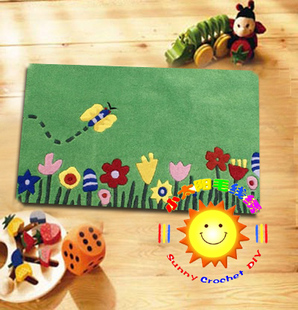 aa段段绣/毛线绣/地毯绣/绒绣/钩针 坐垫/挂画 飞舞花丛(2件包邮