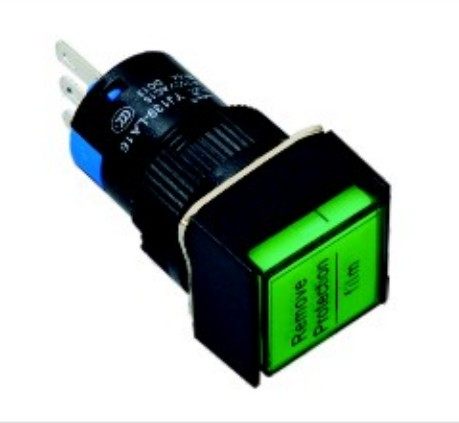 一佳la16-11dn/f 16mm自复带灯按钮开关 点动开关 5脚方形开关