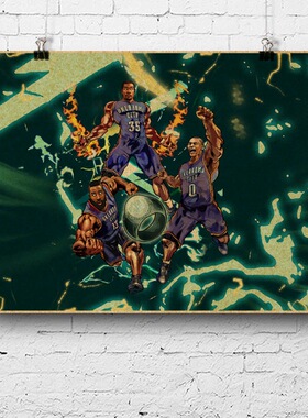 NBA球星海报詹姆斯哈登James Harden大胡子画报宿舍牛皮纸定制