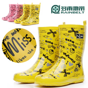 RAINBELT fashion tube in the Korean version of graffiti ladies rain boot women's rain boots shoes warm water plus velvet hot-mail
