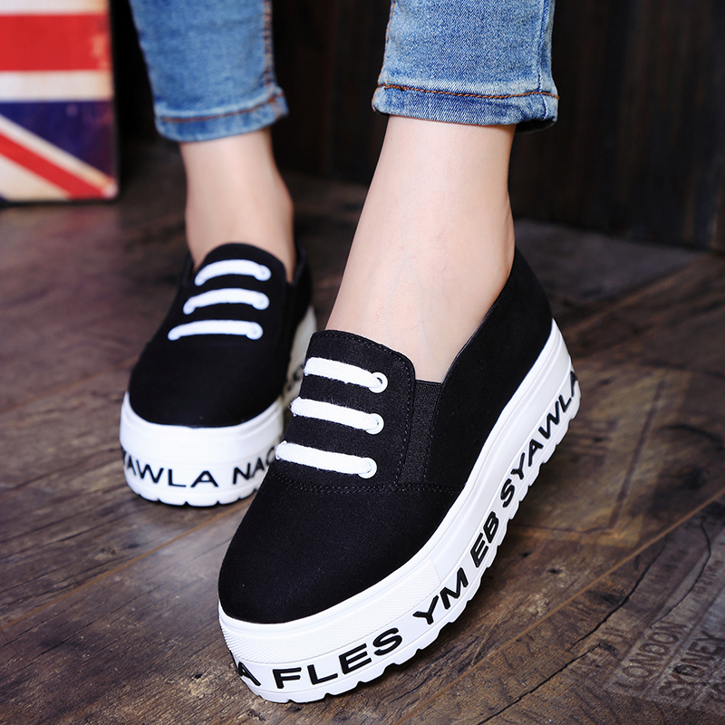 College Wind Harajuku 2015 summer new heavy-bottomed platform shoes retro shoes British round letters shoes student shoes