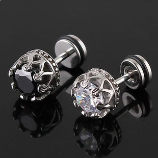 Fashionable earrings hip-hop style stainless steel, Korean style, European style