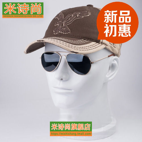 58cm头围假人头 玻璃钢石膏像 VR 头模道具口罩模特头 耳机仿真