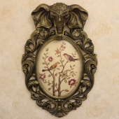 饰壁挂墙壁挂件 乡村装 欧式 复古创意大象壁饰玄关树脂象头挂画美式