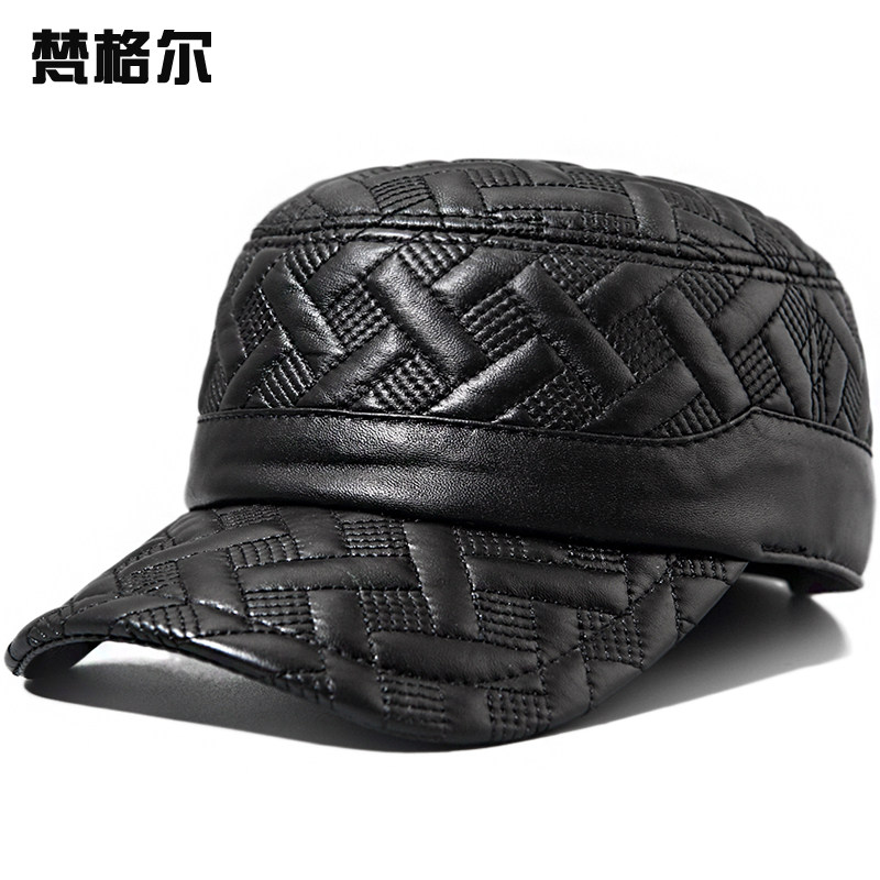 真皮帽子男女通用春秋冬韩版潮户外中青年平顶帽军帽鸭舌绵羊皮薄|msdalam kategori Aksesori/Belt kulit/Hat/Muffler, Hat - dari Buy2taobao.com untuk memberikan perkhidmatan ejen Taobao profesional membeli