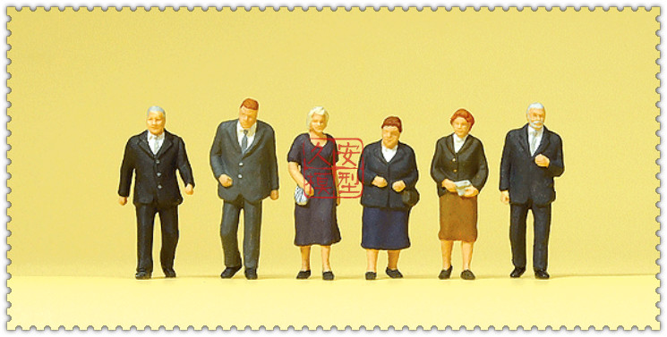 久安铁道 仿真人物微缩小人 1:87 preiser 10559 去教堂做礼拜