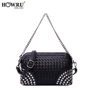 2015 summer fashion for ladies bag knitting bag shoulder Messenger bag casual Korean version of a solid color chain bag