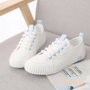 人本文艺帆布小白鞋