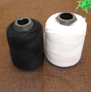 黑色 白色 宝塔线 涤纶线 缝纫线 手缝线 线圈线球线团 3股线粗线