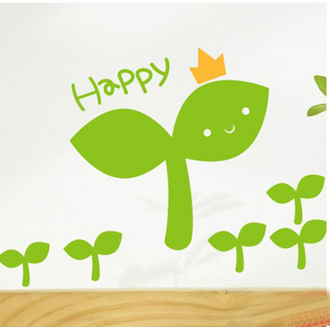 春天窗贴 卫生间儿童房幼儿园 装饰贴纸 墙贴 玻璃贴 可爱绿芽