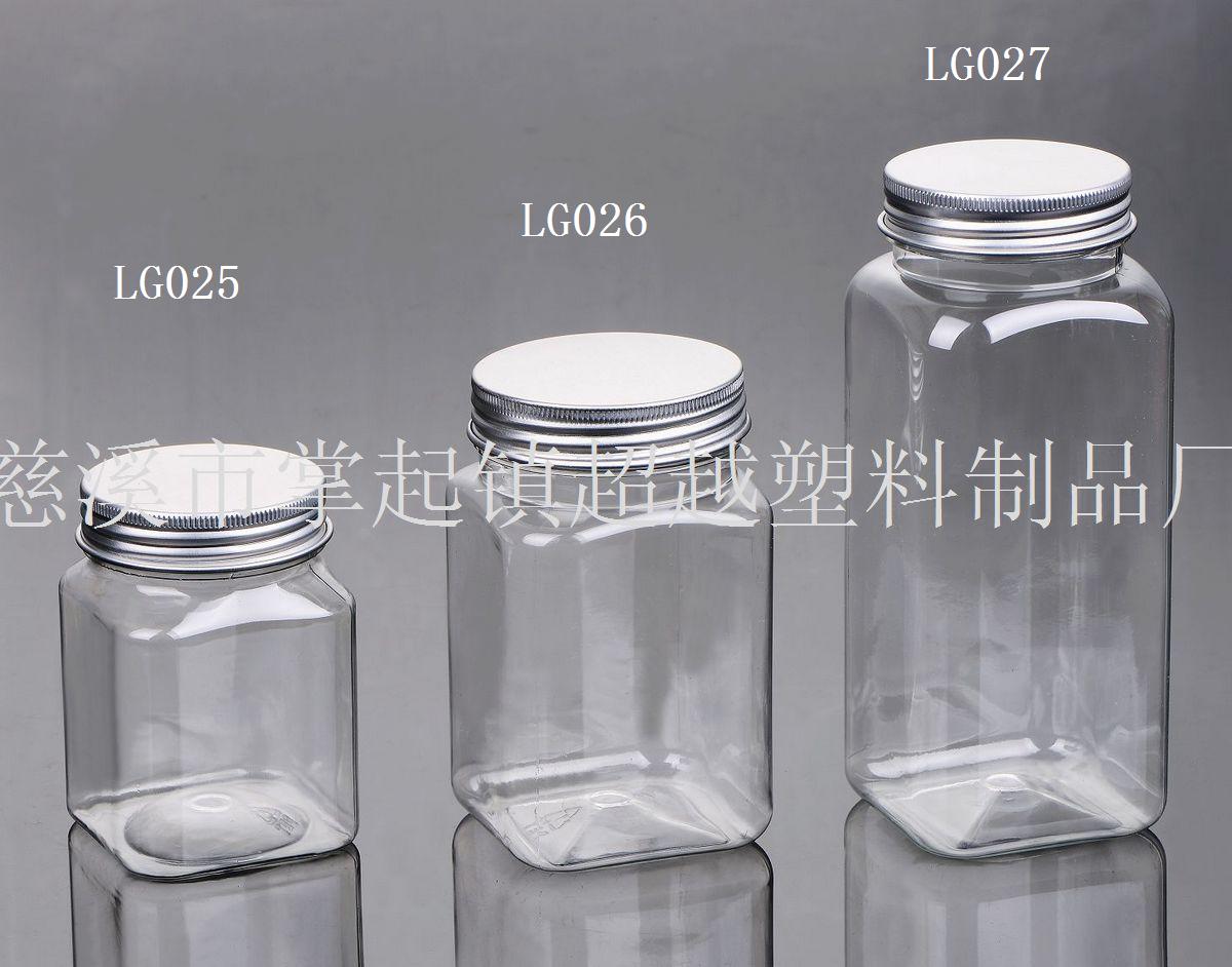 铝盖方形透明塑料瓶糖果