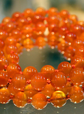 西洋古董珠宝欧洲回流二手进口银掐丝扣老红玛瑙玉髓女项链珠链