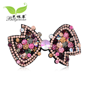 Bagen grass hair accessories luxury rhinestone hair clip Clip clip hairpin hair ponytail holder Crystal horizontal card clip headgear