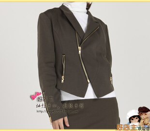 小外套 有衬里和口袋 外单 ax016 军绿修身 小帅气与俏丽