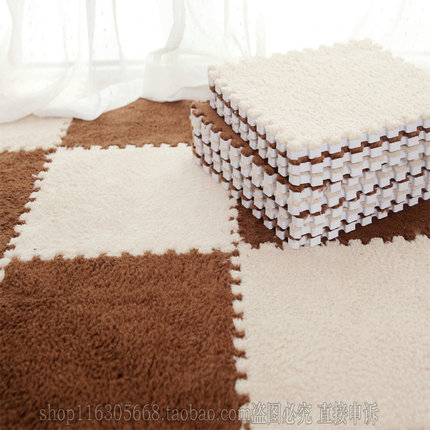 拼图地垫绒面地毯方块拼接可裁剪 泡沫满铺地毯客厅卧室 飘窗垫