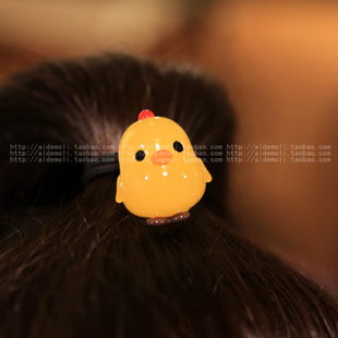 韩国进口AZNAVOUR AZ发饰日韩立体黄色小鸡发圈发绳头绳皮筋