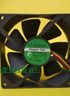 原装 SUNON 9025 9CM 12v 1.2W 磁悬浮静音 KDE1209PTV3 散热风扇