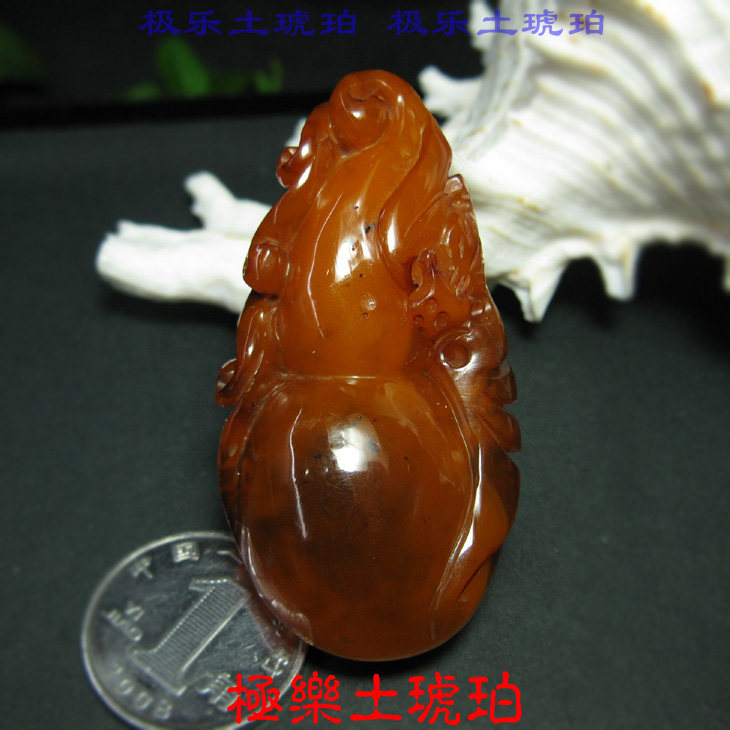 【极乐土琥珀】3298天然老蜜蜡吊坠 葫芦 天然蜜蜡吊坠 葫芦 真品