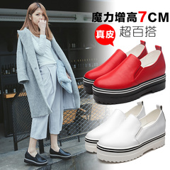 Yi Mei Jiao Fu shoes women platform platform shoes with high leather casual shoes in spring foot 2016
