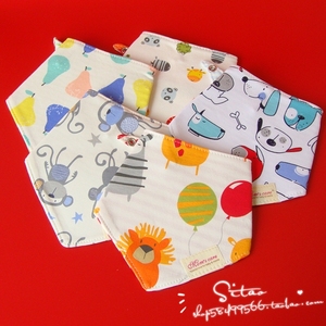 春夏新款三角巾婴儿双层按扣婴儿口水巾三角巾纯棉围嘴围兜