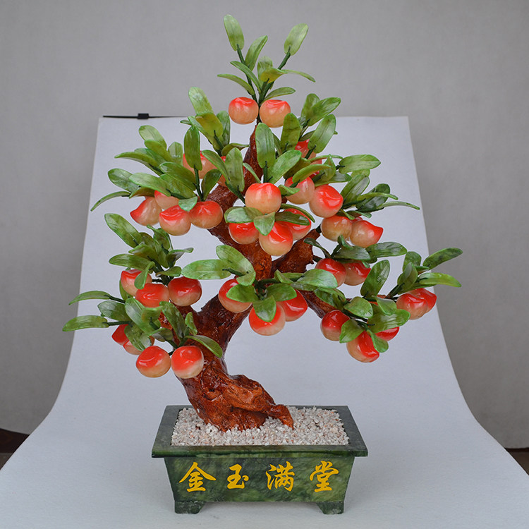 桃子树盆栽客厅电视柜摆件工艺品