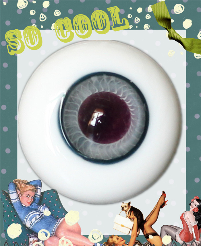 BJD娃娃眼睛灰蓝彩瞳玻璃眼珠