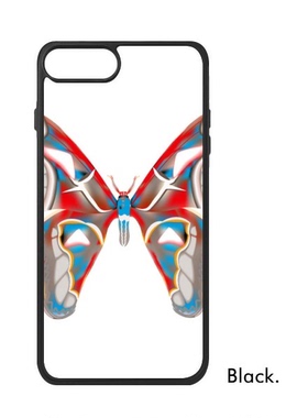 适用于iPhone立体红蓝色蝴蝶剪影Xr手机壳max保护套678plus硅胶11