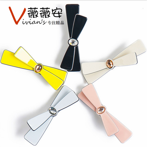 chaplet欧美范捏夹水钻蝴蝶结