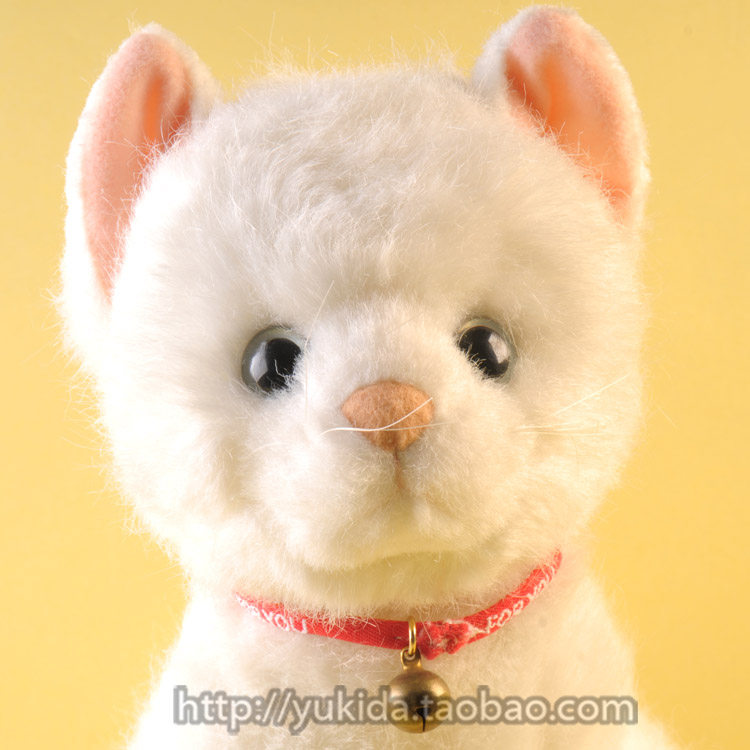 正版FOR YOU铃铛 白色小猫咪 仿真动物毛绒布艺类玩具公仔