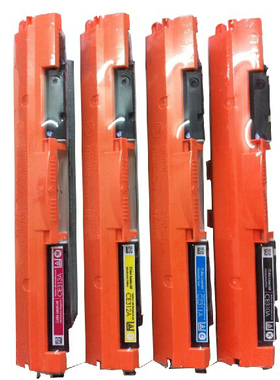 兼容 惠普130A 四色硒鼓套装 HP M176N M177FW 一体机墨盒 CF350A-3黑色 红黄青色墨粉盒