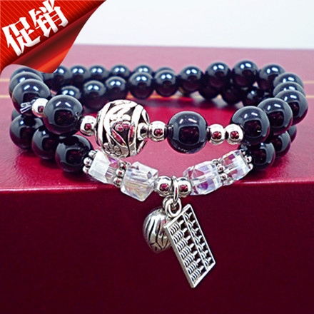 水晶黑玛瑙手链情侣饰品