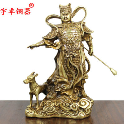 黄铜二郎神摆件杨戬哮天犬工艺品