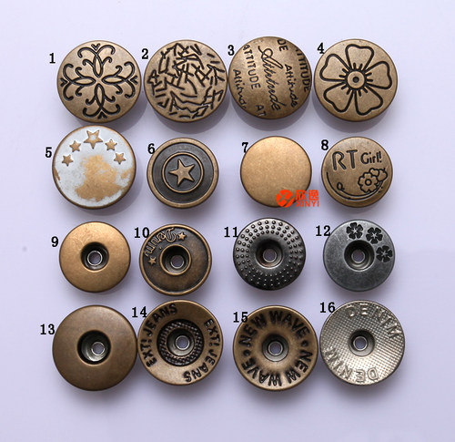 平面金属背带裤牛仔扣