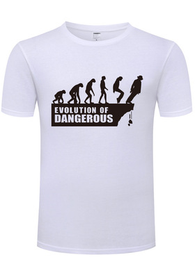 纯棉男式短袖T恤 进化论 Evolution Of Dangerous 搞笑创意新奇